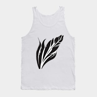 Elegant White Feather on Black Background No. 449 Tank Top